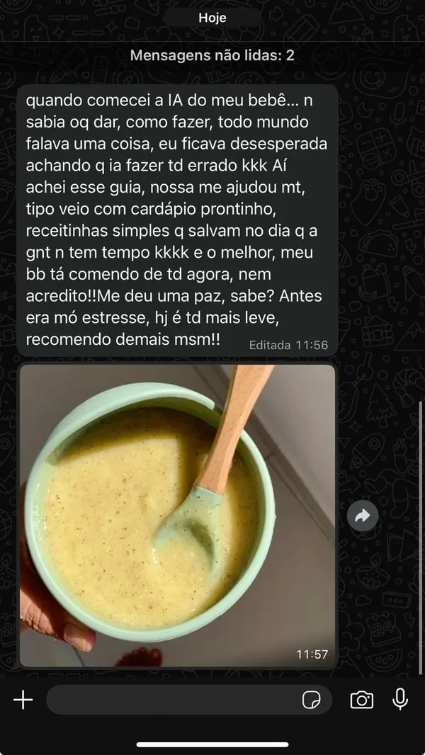 Depoimento sobre papinha